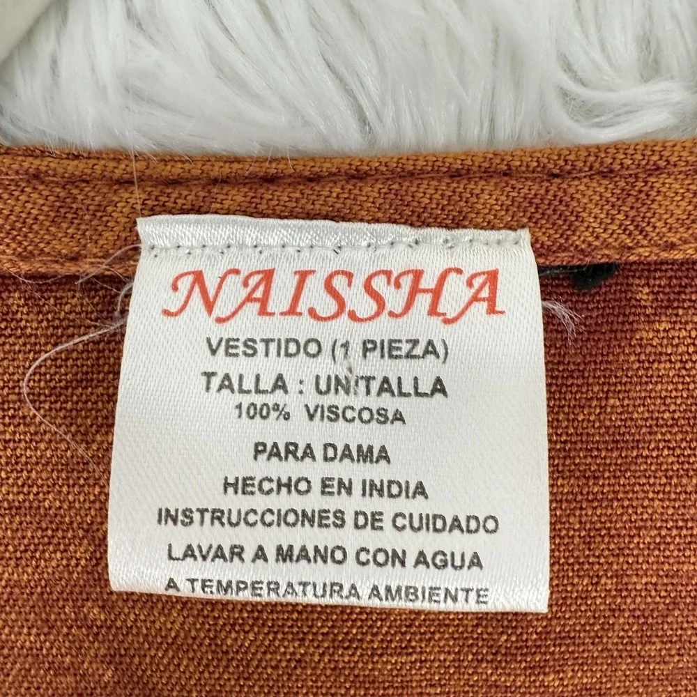 Naissha Womens Boho Maxi‎ Dress One Size Embroidered Lace Up Witchy Forest Fairy - Picture 4 of 13